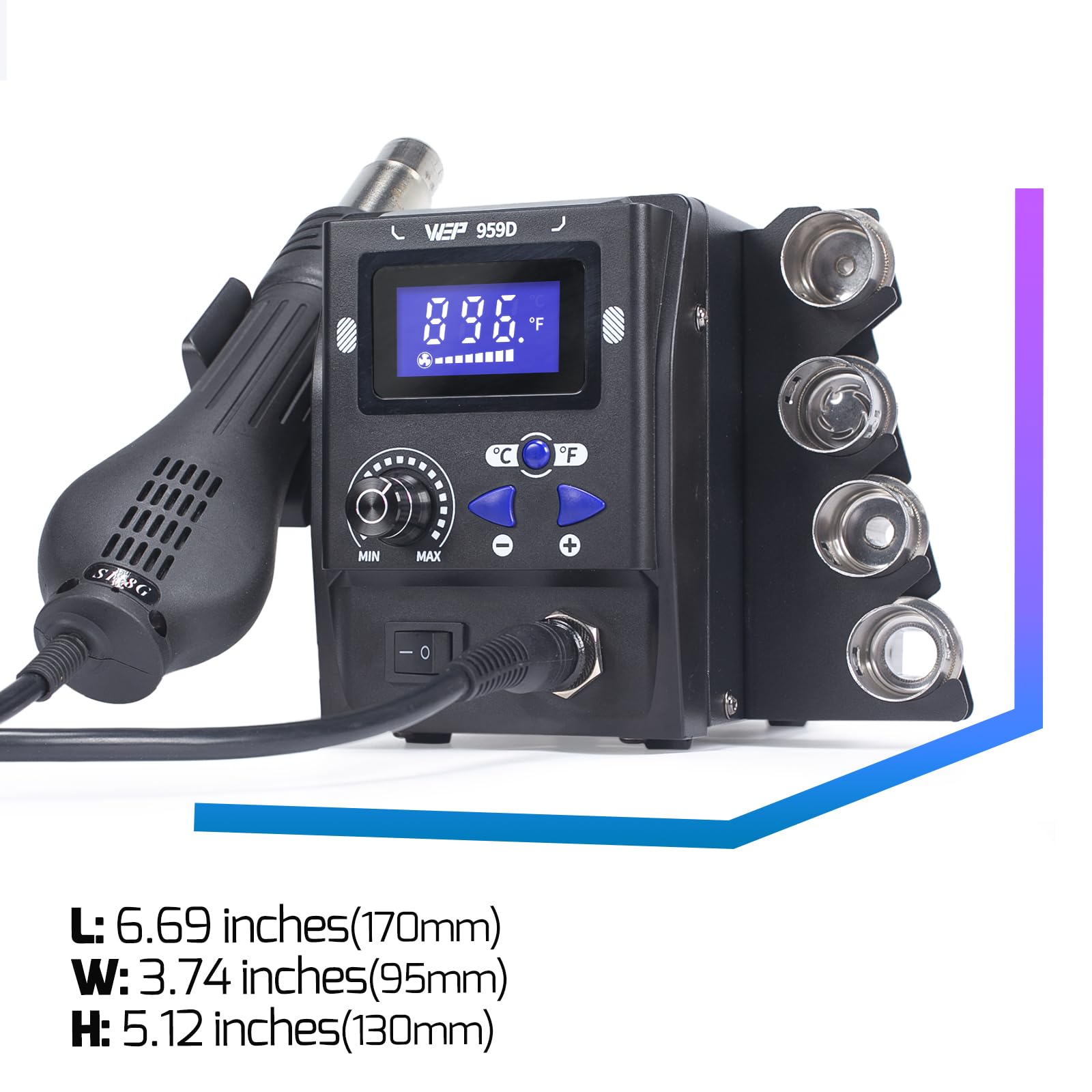 WEP 959D Hot Air SMD Soldering Rework Station with Quick-Change